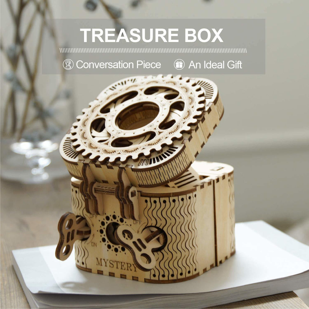 3D Wooden Puzzle Storage Password Treasure Box Image 2
