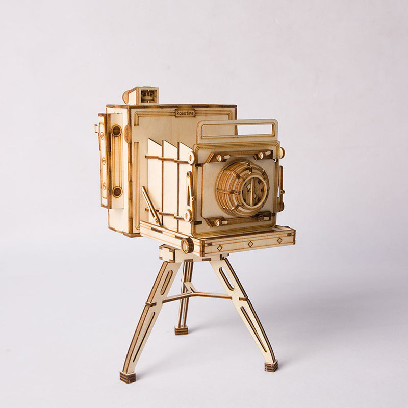 DIY Vintage Camera 3D Wooden Puzzle Image 1