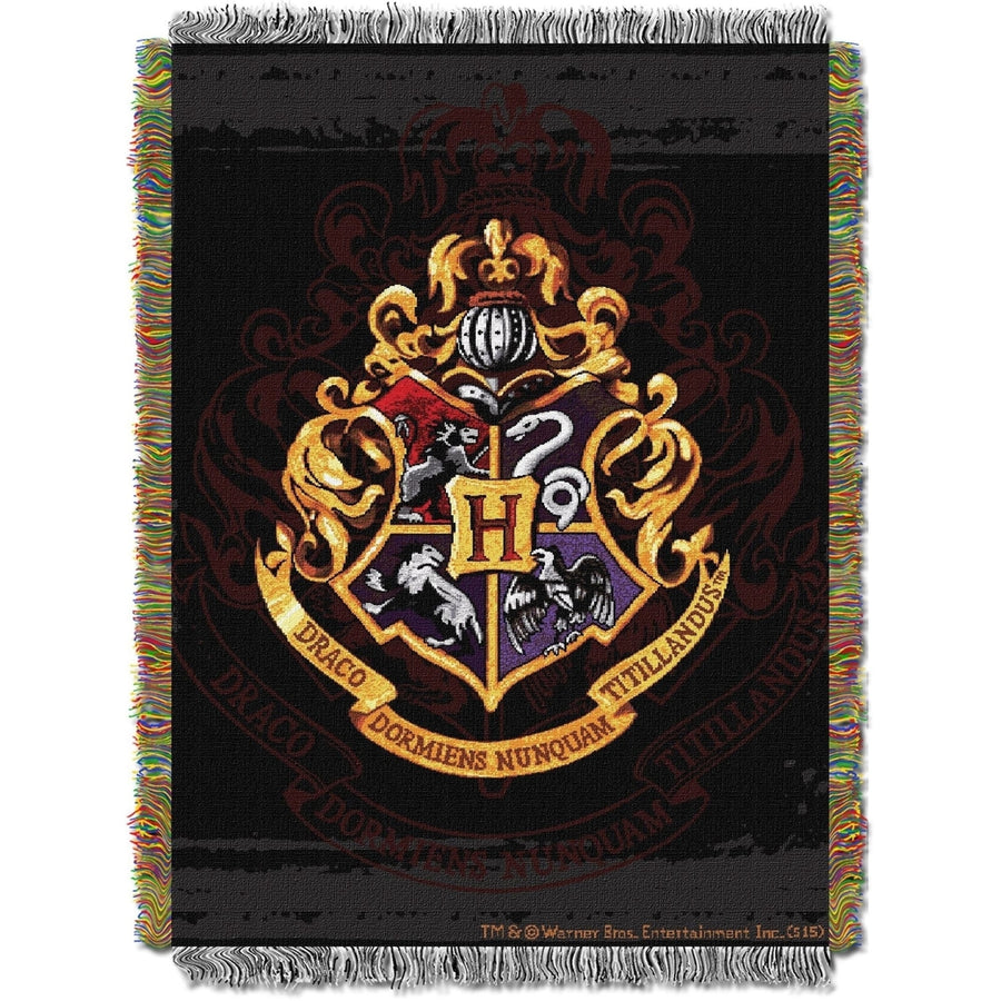 Harry Potter Hogwarts Dcor Licensed 48"x 60" Metallic Woven Tapestry Throw by The Northwest Company Image 1