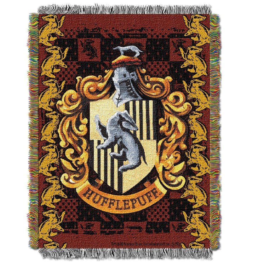 Harry Potter Hufflepuff Licensed 48"x 60" Woven Tapestry Throw by The Northwest Company Image 1