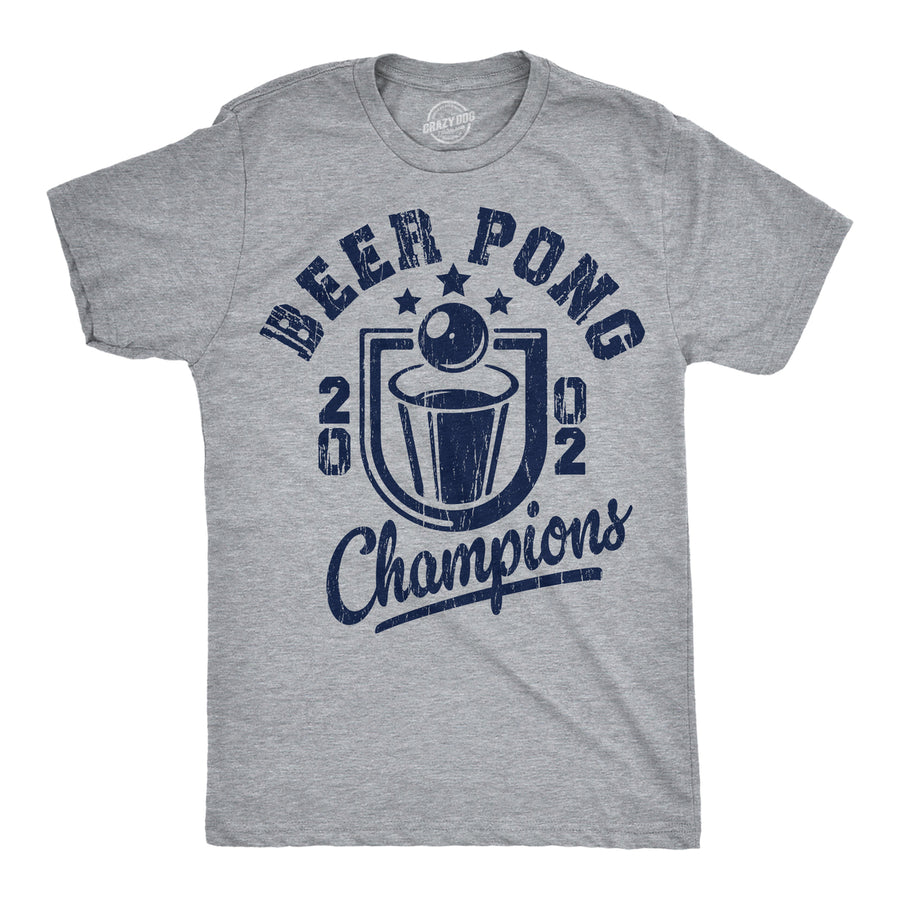 Mens Funny T Shirts Beer Pong Champions Sarcastic Drinking Tee For Men Image 1