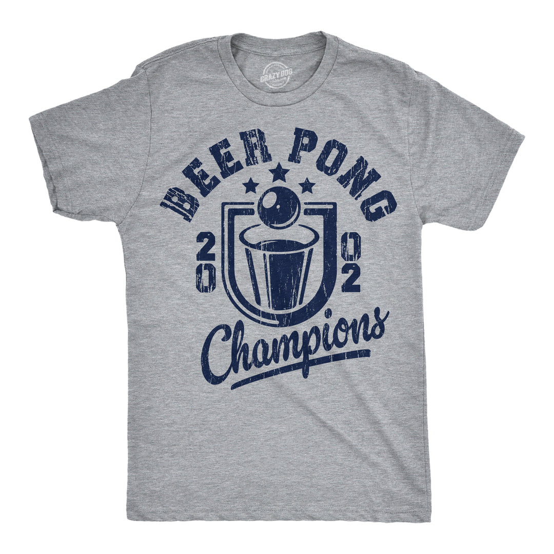 Mens Funny T Shirts Beer Pong Champions Sarcastic Drinking Tee For Men Image 1