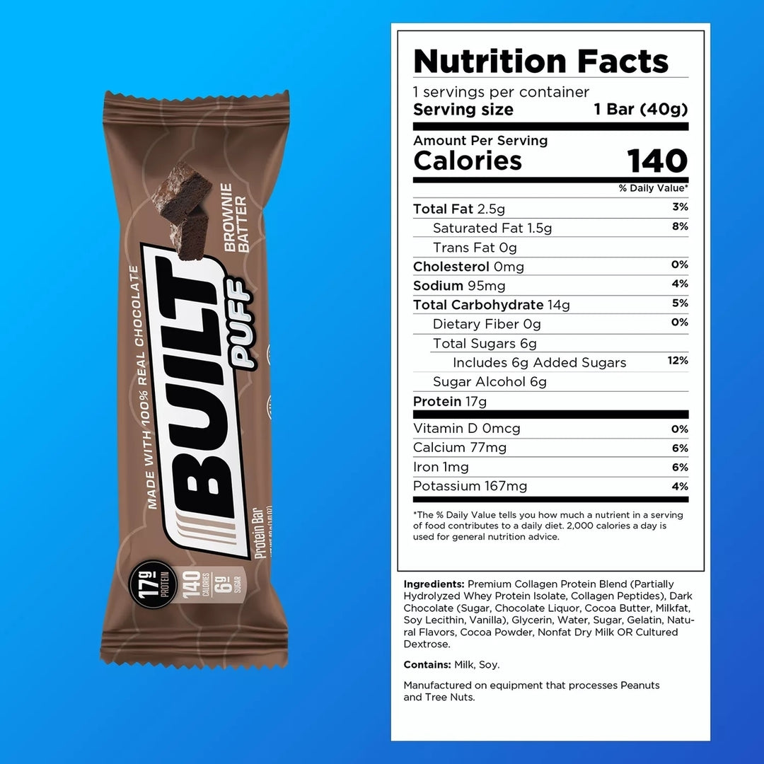 Built Bar Puff and Chunk Protein BarsVariety Pack (13 Count) Image 4