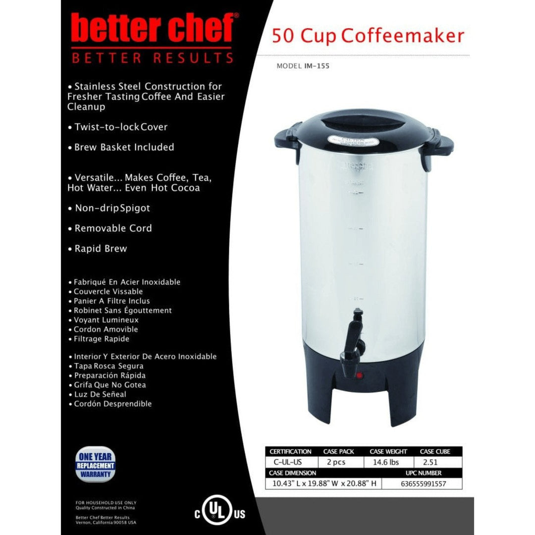 Better Chef 10 to 50 Cup Stainless Steel Urn Coffeemaker Image 4