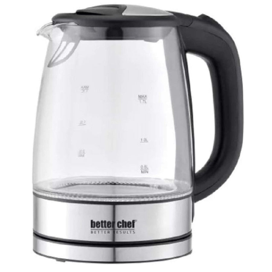 Better Chef 1100W 7-Cup Cordless Electric Borosilicate Glass Kettle with Stainless Steel Accents Image 1