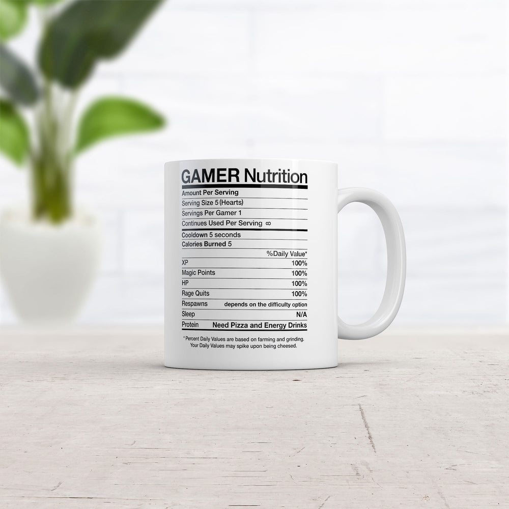 Gamer Nutrition Mug Funny Sarcastic Video Game Novelty Coffee Cup-11oz Image 2