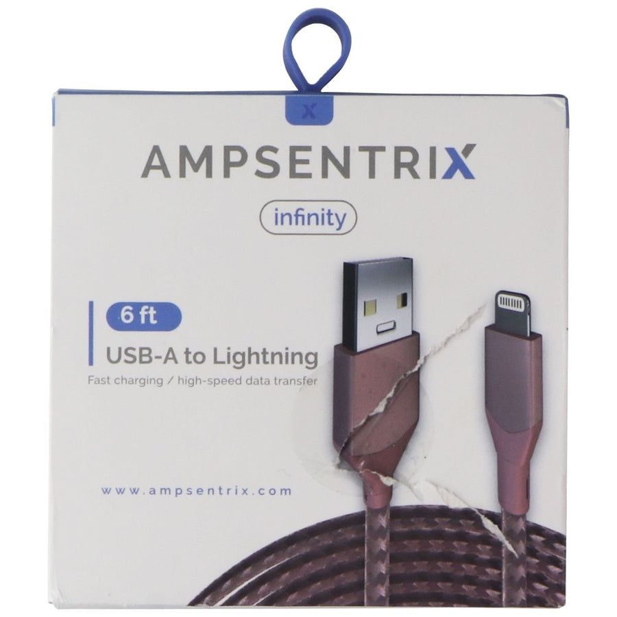 AmpSentrix Infinity (6-FT) USB-A to Lightning 8-pin Charge Cable - Rose Image 1