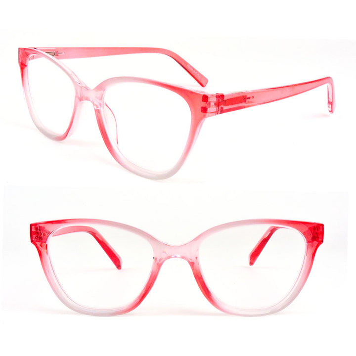 Cat Eye Two Tone Frame Spring Hinges Womens Reading Glasses Image 3