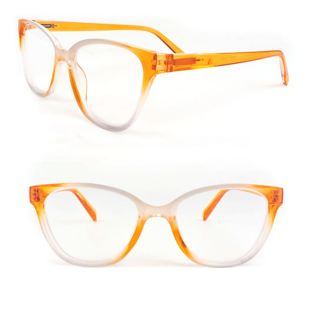 Cat Eye Two Tone Frame Spring Hinges Womens Reading Glasses Image 4