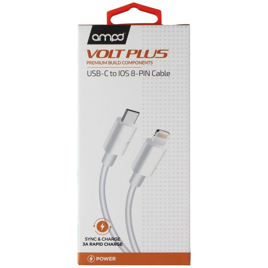 Ampd Volt Plus - (4-Ft) USB-C to Lightning 8-Pin Charge/Sync Cable - White Image 1