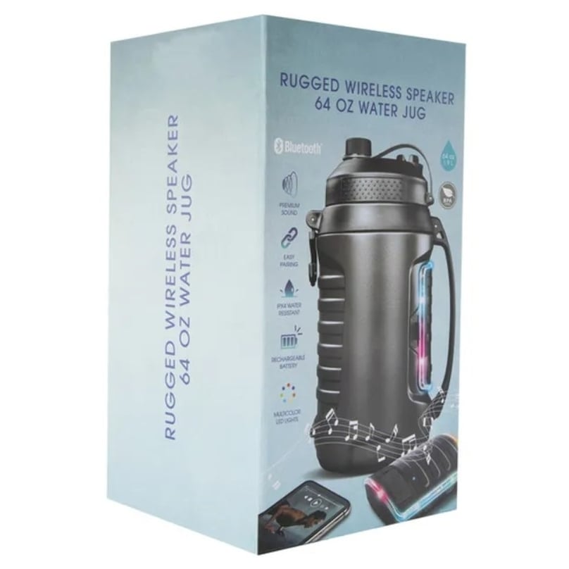 Lomi Rugged Wireless Speaker 64 oz water jug - Black- Image 1