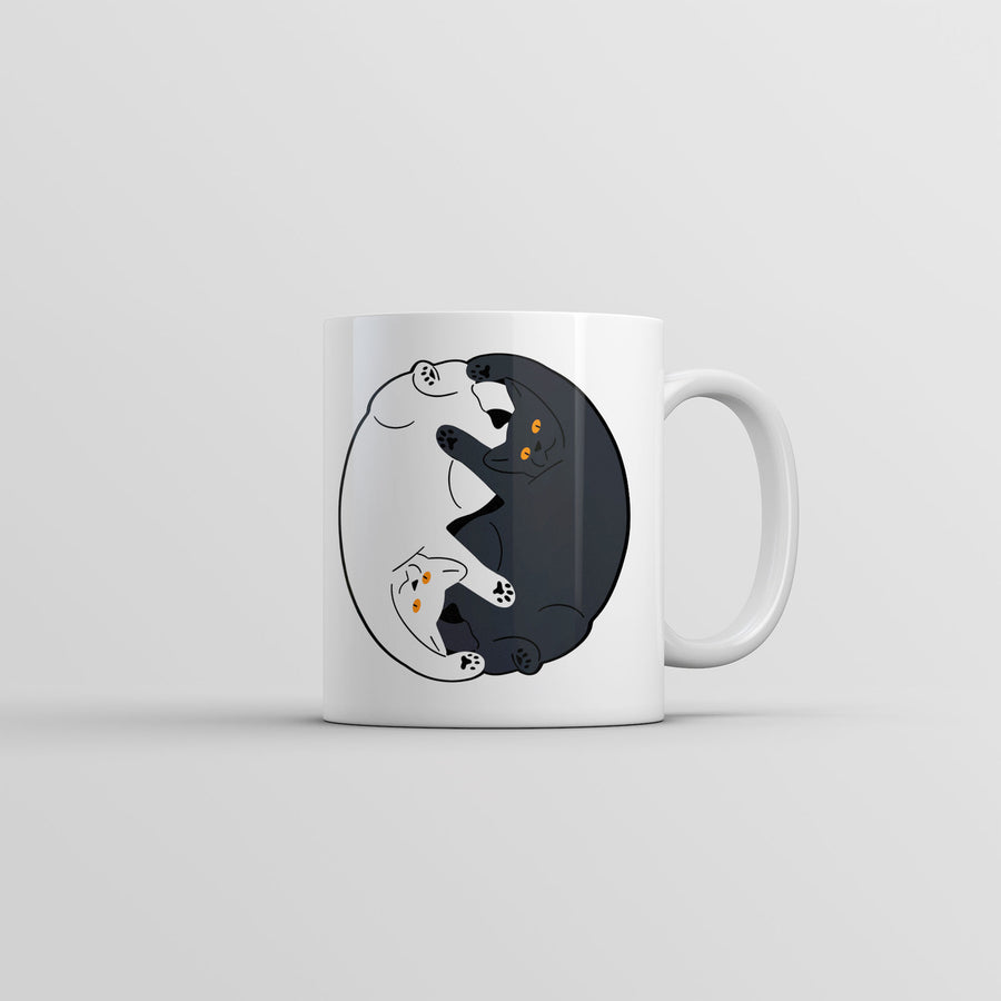 Yin Yang Cats Mug Funny Cat Graphic Novelty Coffee Cup-11oz Image 1