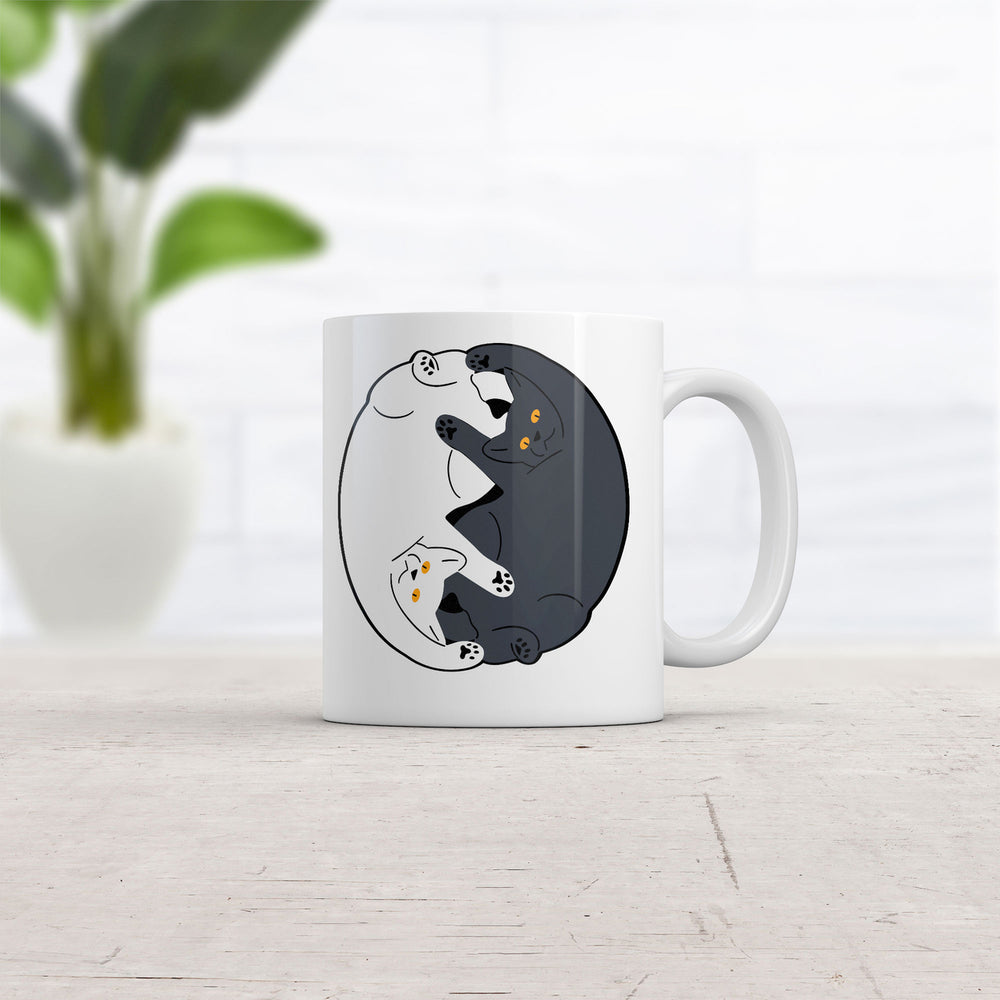 Yin Yang Cats Mug Funny Cat Graphic Novelty Coffee Cup-11oz Image 2
