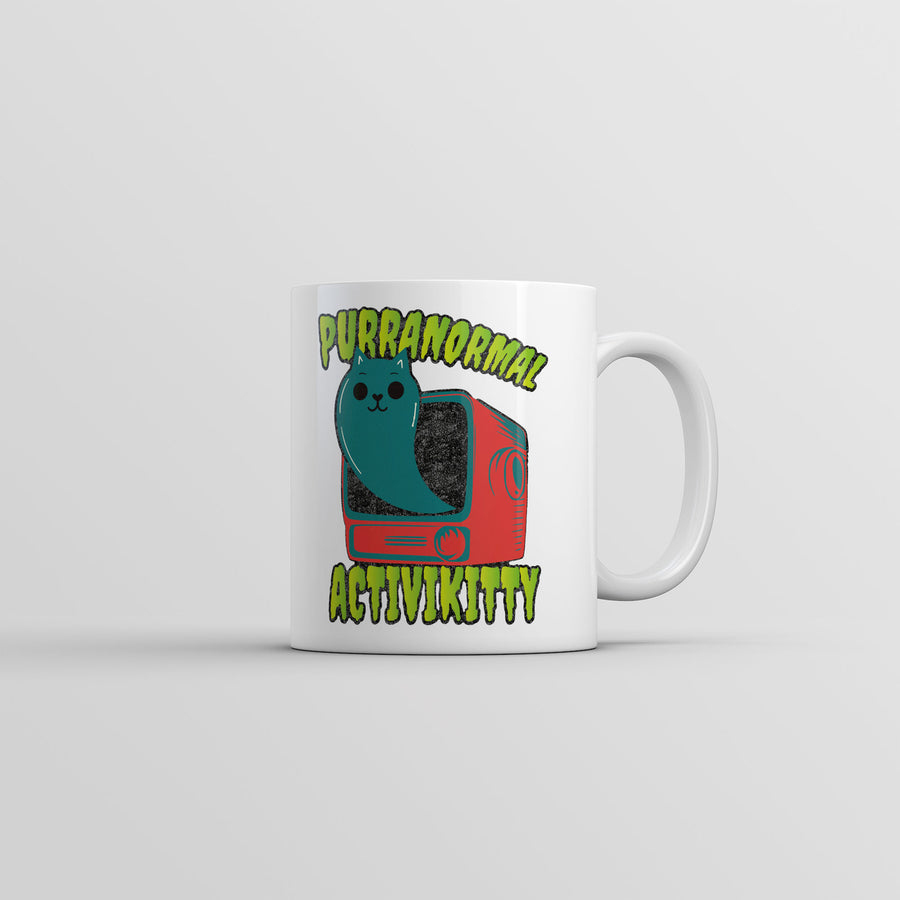 Purranormal Activikitty Mug Funny Ghost Cat Graphic Coffee Cup-11oz Image 1