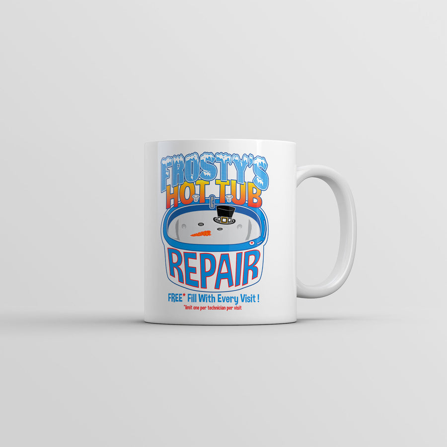 Frostys Hot Tub Repair Mug Funny Xmas Season Novelty Coffee Cup-11oz Image 1