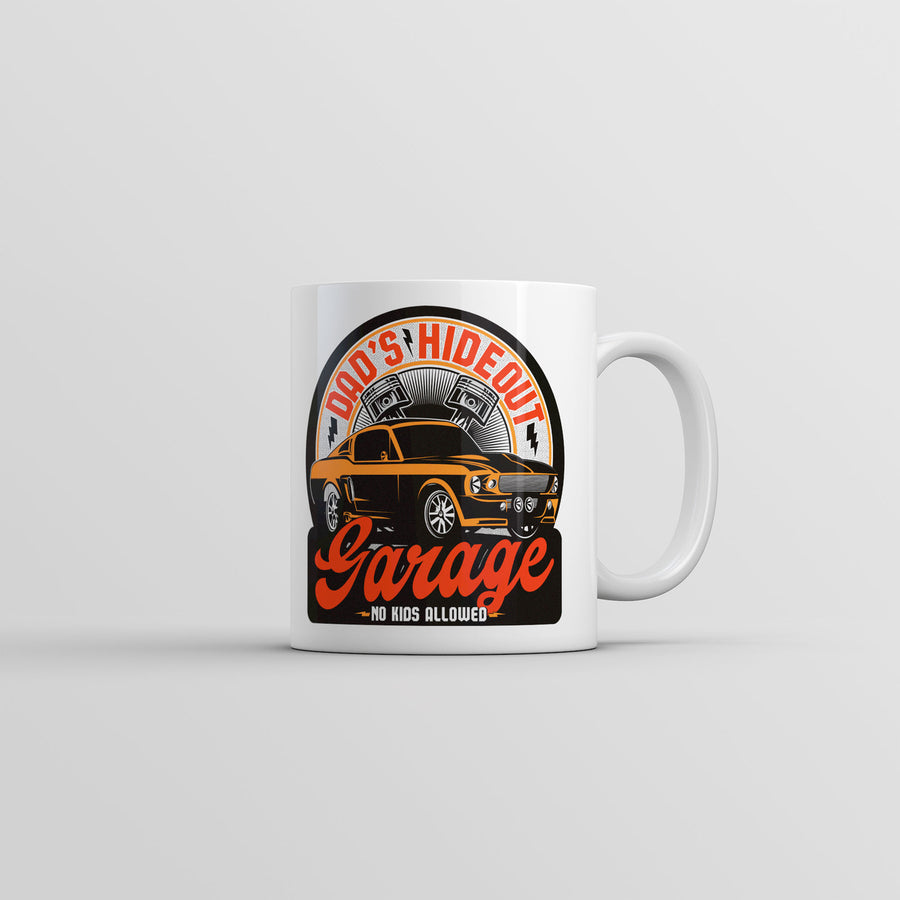 Dads Hideout Garage Mug Funny Mechanic Graphic Coffee Cup-11oz Image 1