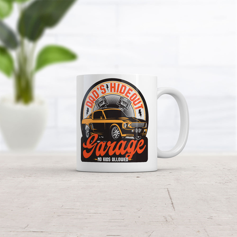 Dads Hideout Garage Mug Funny Mechanic Graphic Coffee Cup-11oz Image 2