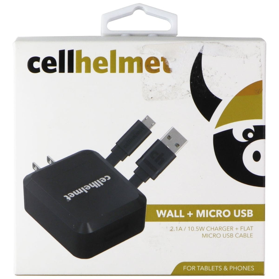 CellHelmet 2.1A / 10.5W Wall Charger and Micro USB Cable - Black Image 1
