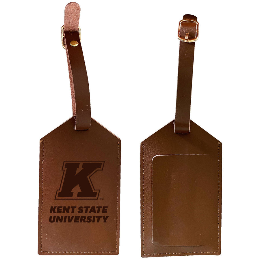 Kent State University Leather Luggage Tag Engraved Officially Licensed Collegiate Product Image 1