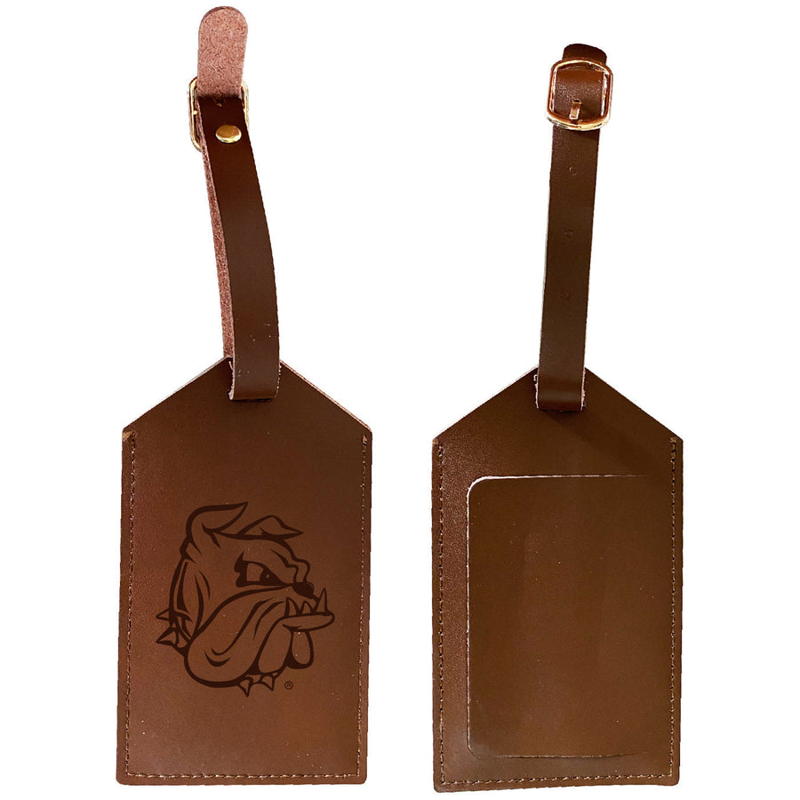 Minnesota Duluth Bulldogs Leather Luggage Tag Engraved Officially Licensed Collegiate Product Image 1
