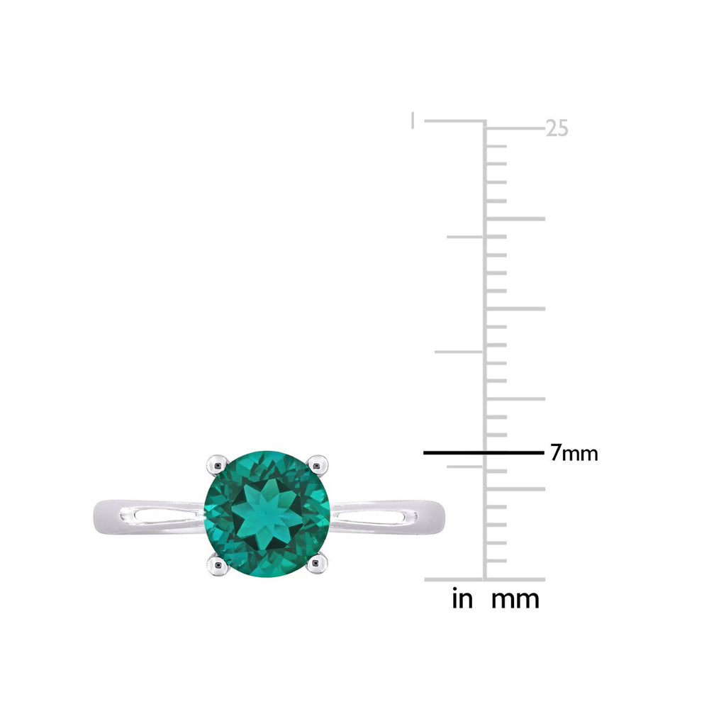 1.15 Carat (ctw) Lab-Created Green Emerald Ring in Sterling Silver Image 2