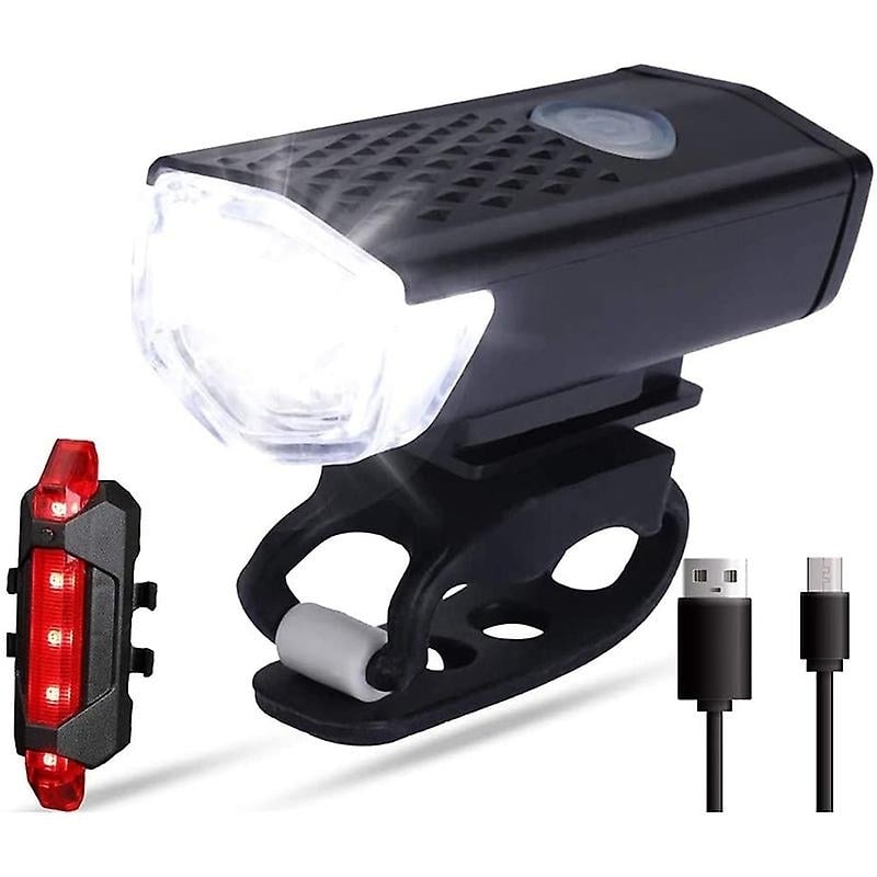 Bright LED Bike Light Set Front Headlight And Rear Taillight For Bicycle Night Ride Image 1