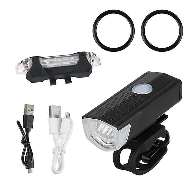Bright LED Bike Light Set Front Headlight And Rear Taillight For Bicycle Night Ride Image 2
