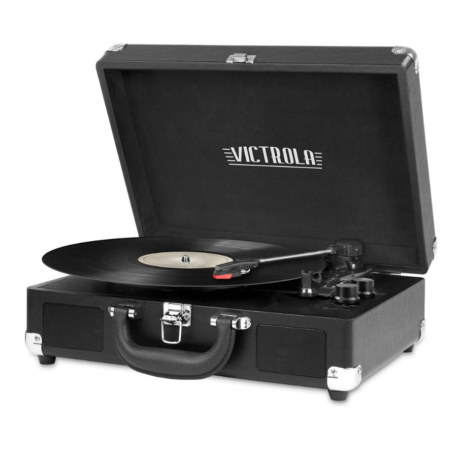Victrola The Journey Suitcase Record Player with Bluetooth Speakers - Black- Image 1