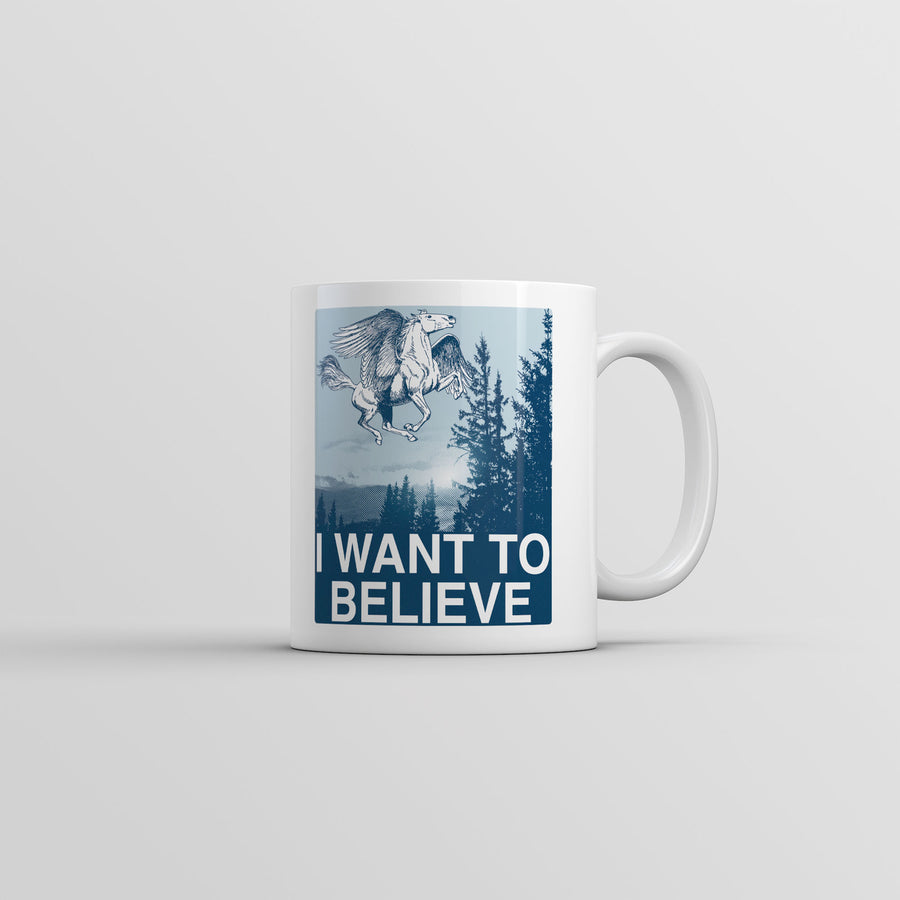 I Want To Believe Pegasus Mug Funny Graphic Coffee Cup-11oz Image 1
