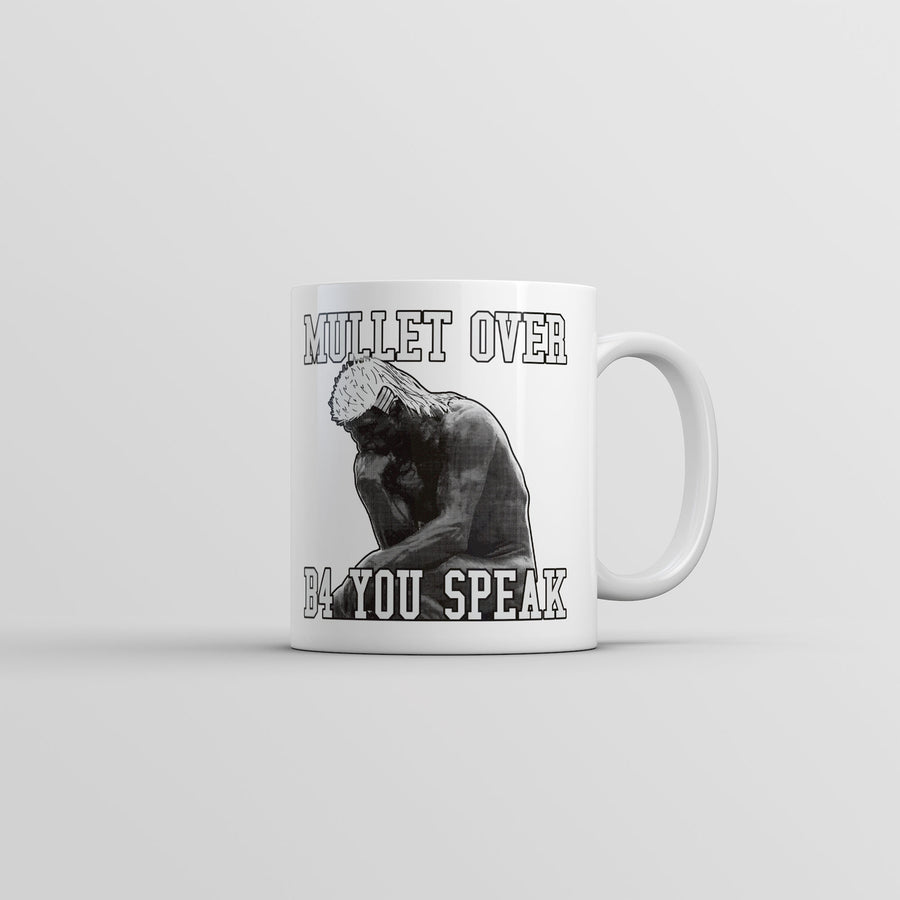 Mullet Over Before You Speak Mug Funny Sarcastic Novelty Coffee Cup-11oz Image 1