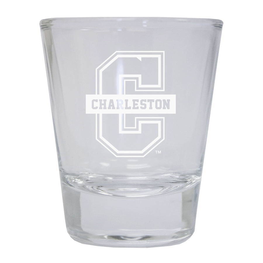 College of Charleston Etched Round Shot Glass Officially Licensed Collegiate Product Image 1