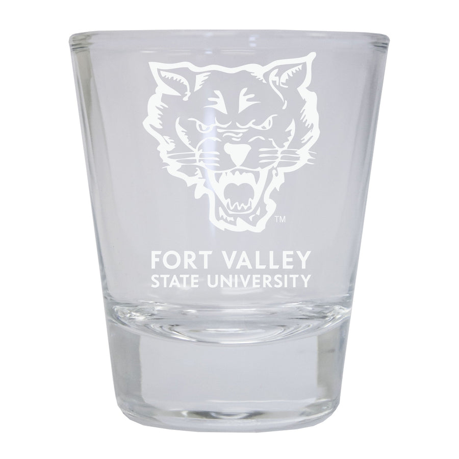 Fort Valley State University Etched Round Shot Glass Officially Licensed Collegiate Product Image 1