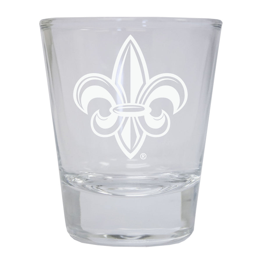 Louisiana at Lafayette Etched Round Shot Glass Officially Licensed Collegiate Product Image 1