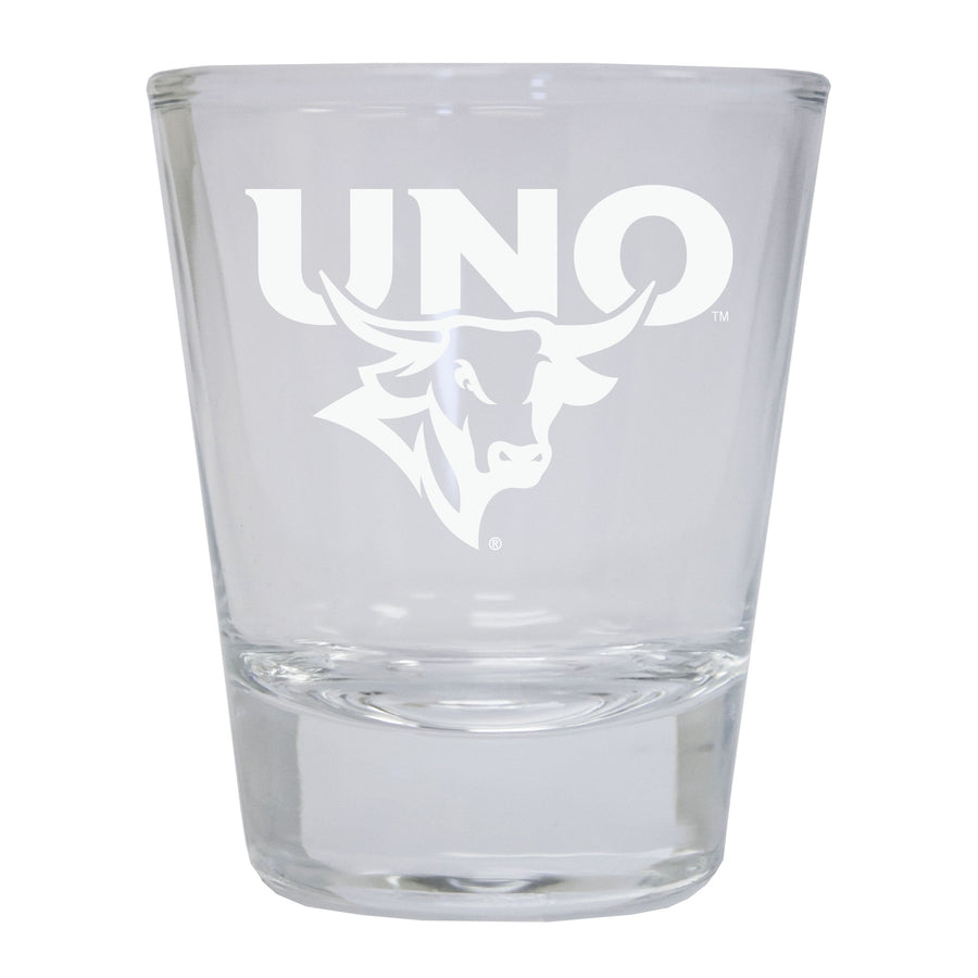 Nebraska at Omaha Etched Round Shot Glass Officially Licensed Collegiate Product Image 1
