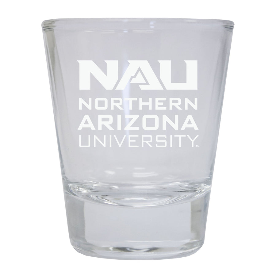 Northern Arizona UnIversity Etched Round Shot Glass Officially Licensed Collegiate Product Image 1