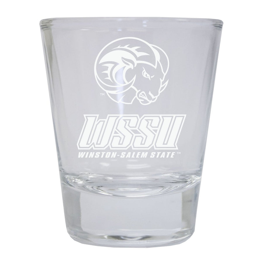 Winston-Salem State Etched Round Shot Glass Officially Licensed Collegiate Product Image 1