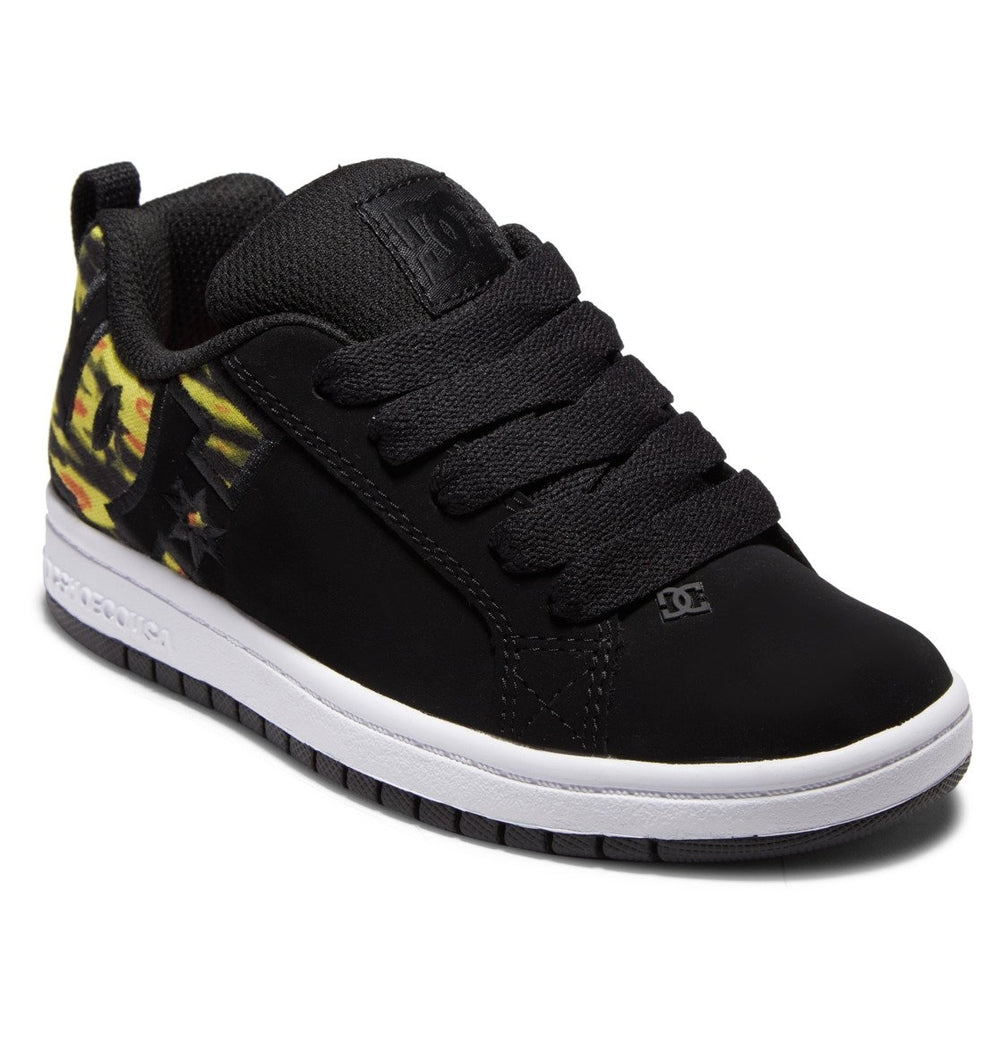DC Shoes Unisex Kids Court Graffik Shoes Black/Fluorescent Yellow - ADBS100207-BFY BLACK/FLUORESCENT YE Image 2
