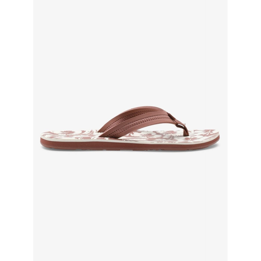 ROXY Womens VistaLoreto Flip Flop White/Chocolate - ARJL100953-WC6 WHITE/CHOCOLATE Image 1
