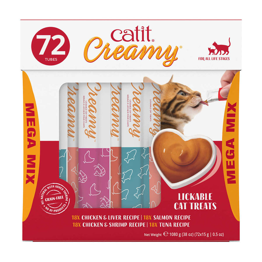 Catit Creamy Lickable Cat Treats Mega Mix72 Count Image 1