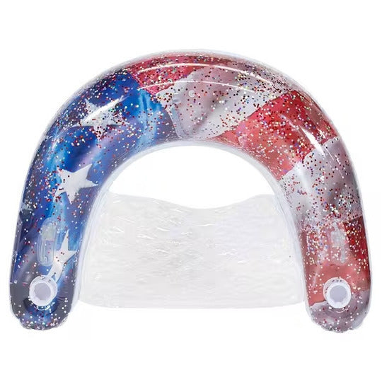 PoolCandy Stars and Stripes Glitter Pool Chair Float- Image 1