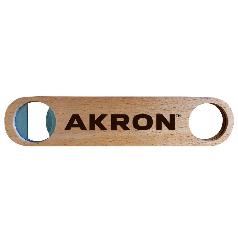 Akron Zips NCAA Elegant Laser-Etched Wooden Bottle Opener - Collegiate Bar Accessory Image 1