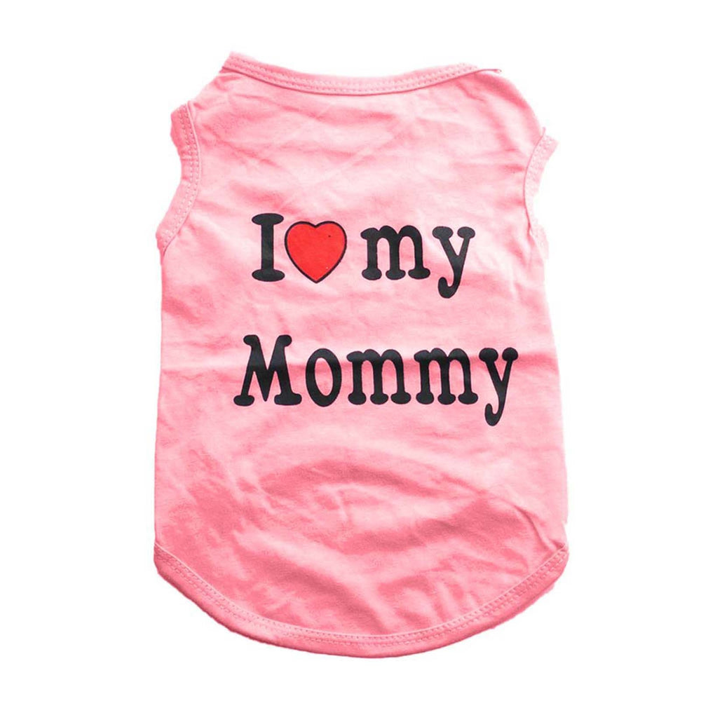 Lovely I Love My Daddy Mommy Small Dog Puppy Pet Cotton Clothes Sleeveless Vest Image 2