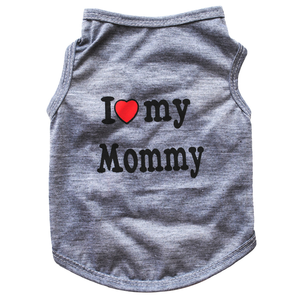 Lovely I Love My Daddy Mommy Small Dog Puppy Pet Cotton Clothes Sleeveless Vest Image 9