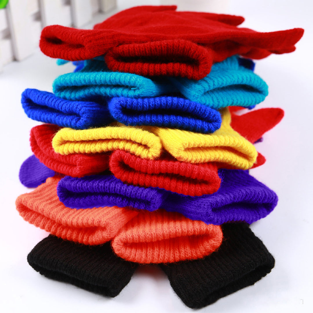 Gloves Solid Color Multi-use Acrylic Unisex Full Finger Warm Mittens for Winter Image 4