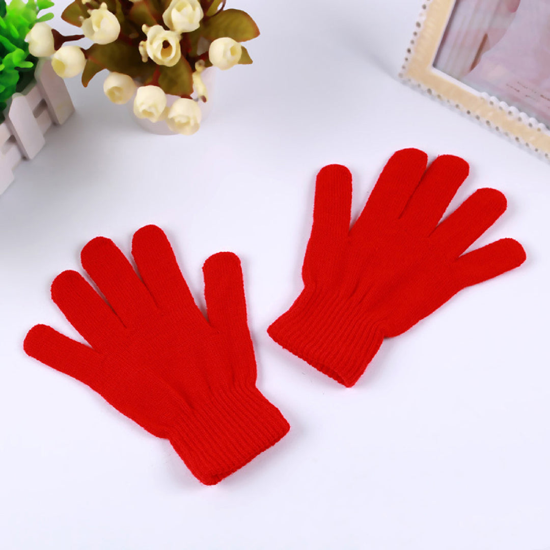 Gloves Solid Color Multi-use Acrylic Unisex Full Finger Warm Mittens for Winter Image 6