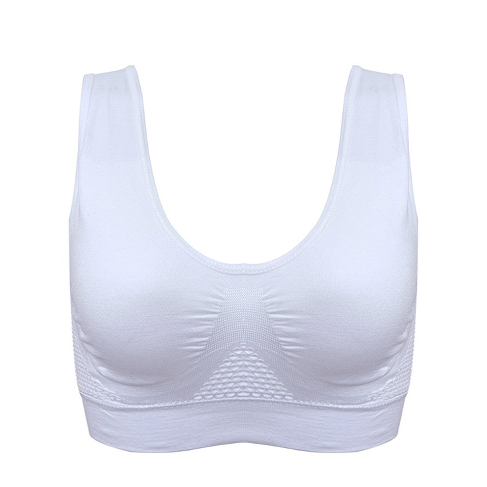 Vest Bra with Chest Pad Wire Free Solid Color Women Seamless Sports Bra for Gym Image 1
