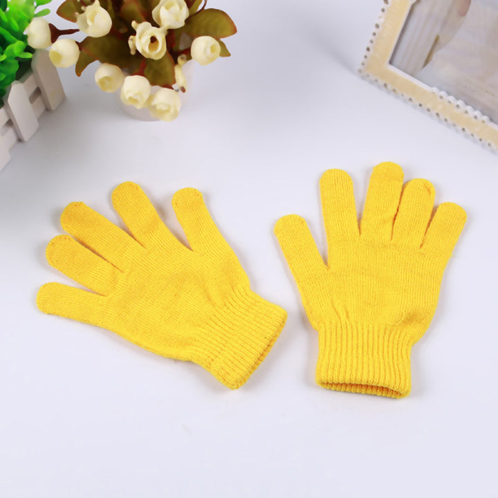 Gloves Solid Color Multi-use Acrylic Unisex Full Finger Warm Mittens for Winter Image 7