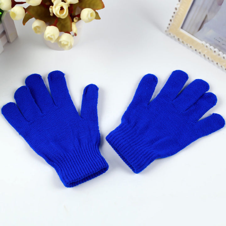 Gloves Solid Color Multi-use Acrylic Unisex Full Finger Warm Mittens for Winter Image 9