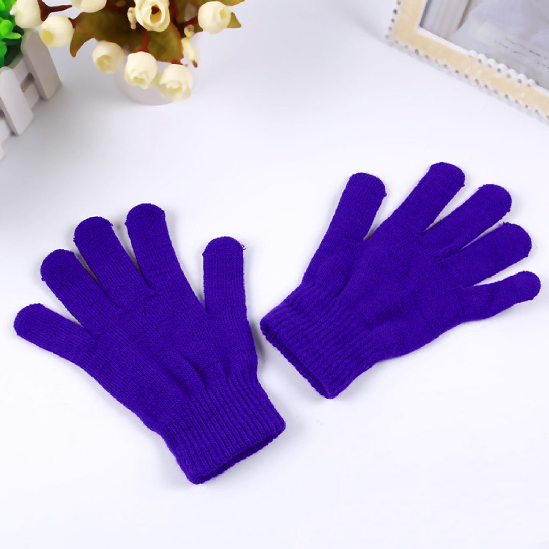 Gloves Solid Color Multi-use Acrylic Unisex Full Finger Warm Mittens for Winter Image 10