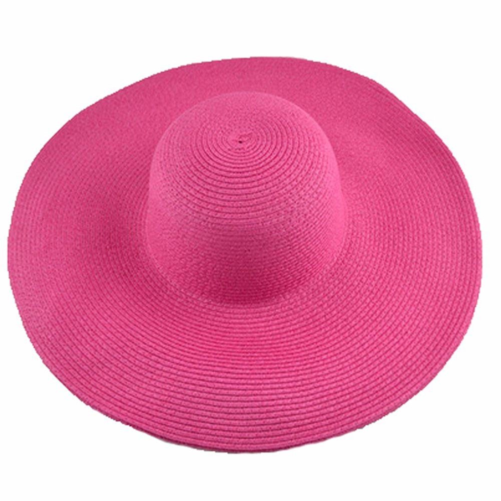 Sun Hat Widen Brim Sun Protection Solid Color Summer Outdoor Fashion Ladies Big Brimmed Straw Hat Women Accessories Image 6